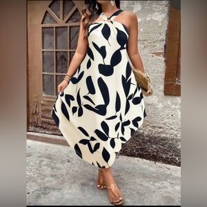SHEIN Black and White Maxi Dress